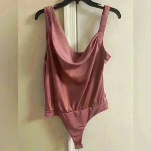 ASTR the label body suit satin snap bottom dusty pink. Large